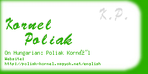 kornel poliak business card